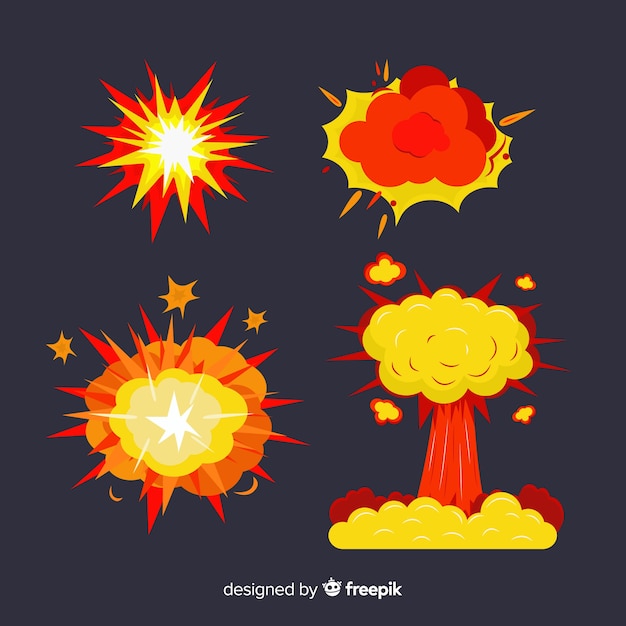 Pack of bombs and explosion effects