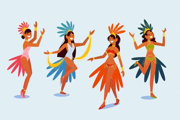 pack of brazilian carnival dancers
