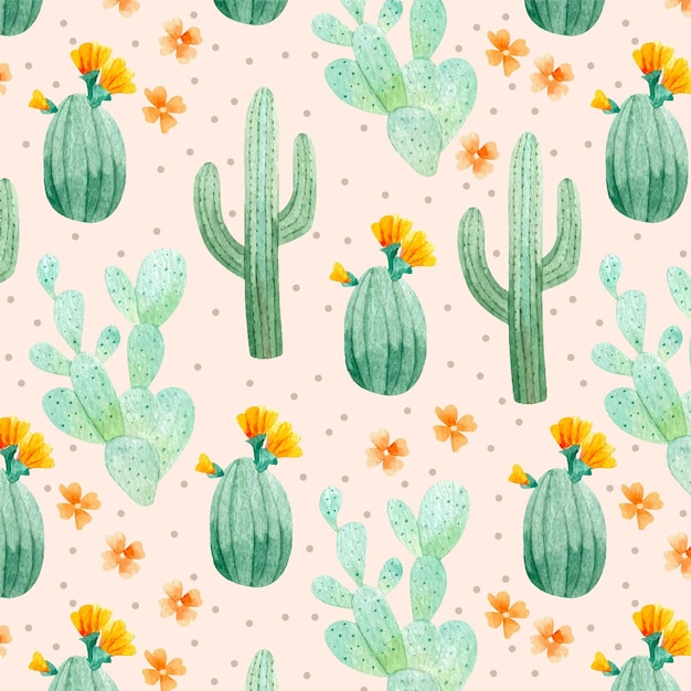 Confezione di pattern di piante di cactus