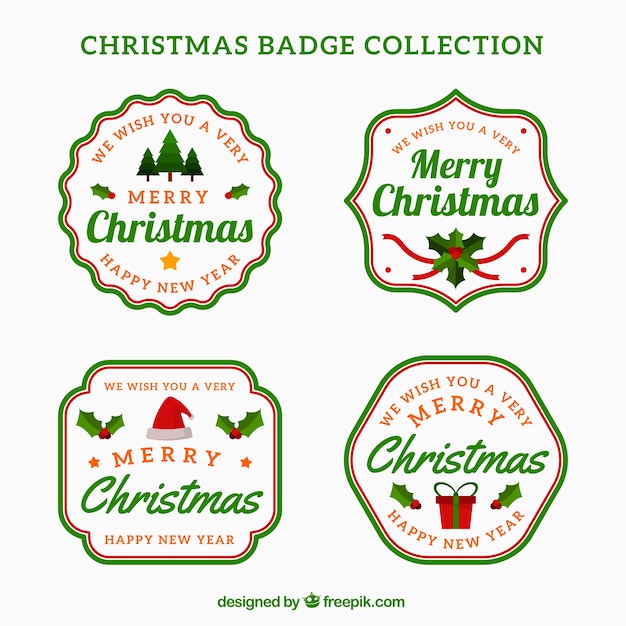 Free vector pack of christmas badges