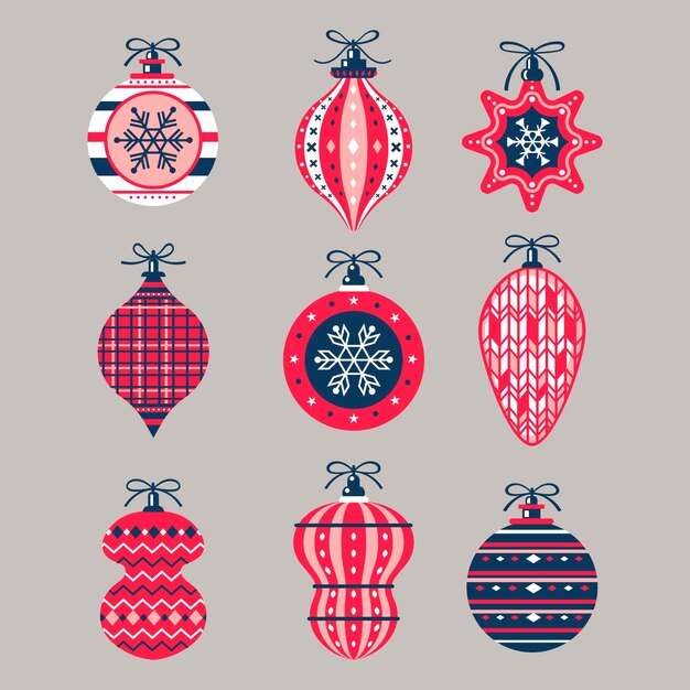 Pack of christmas ball ornaments