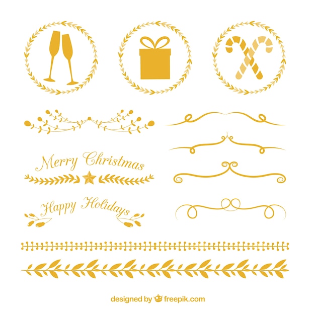 Free vector pack of christmas decorative elements