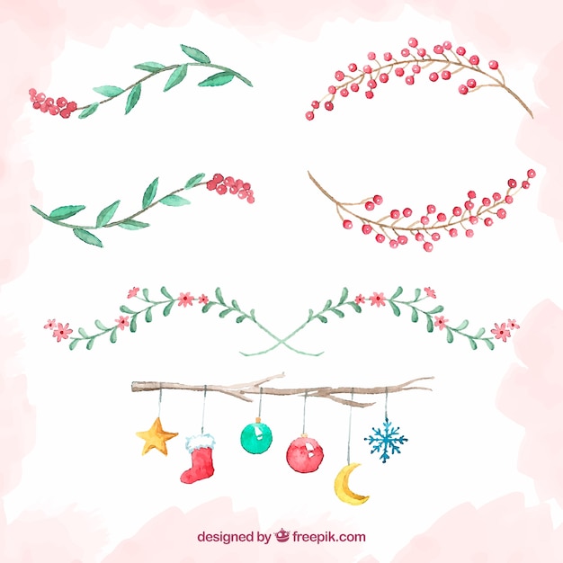 Pack of christmas decorative elements