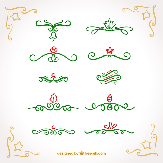 Pack of christmas decorative elements