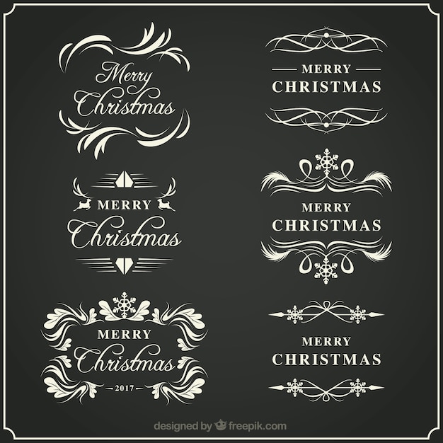 Vettore gratuito confezione di elementi decorativi natalizi