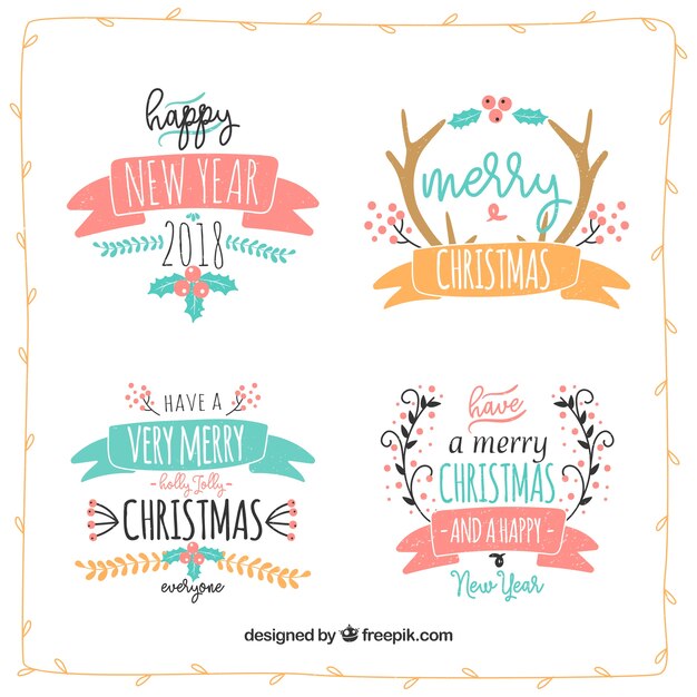 Free vector pack of christmas decorative elements