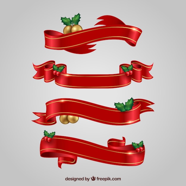 Pack of christmas decorative ribbons