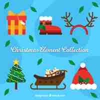 Free vector pack of christmas elements in flat design