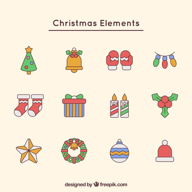 Pack of christmas elements