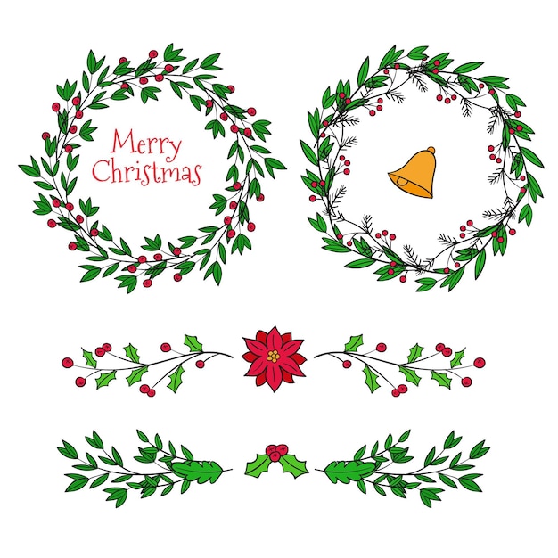 Free vector pack of of christmas frames and borders