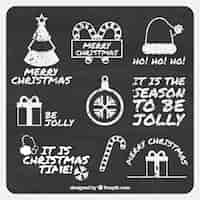 Free vector pack of christmas messages and drawings