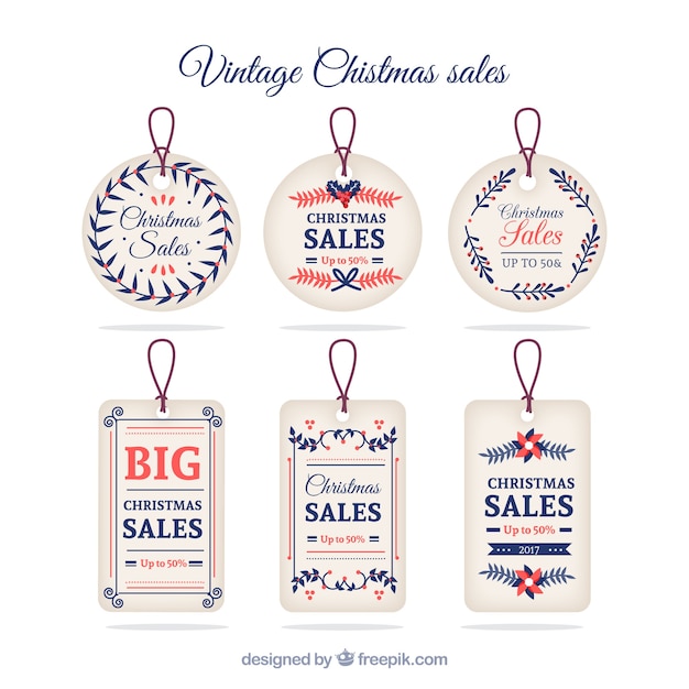 Free vector pack of christmas sale stickers