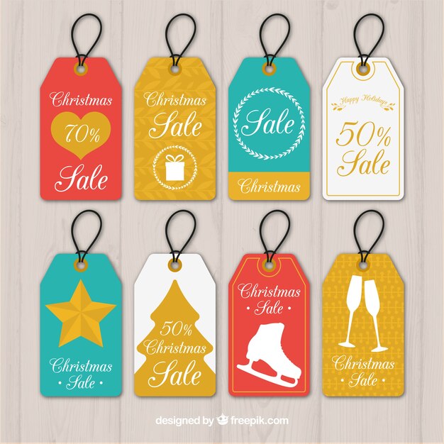 Free vector pack of christmas sales labels