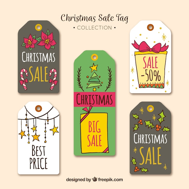 Free vector pack of christmas sales labels