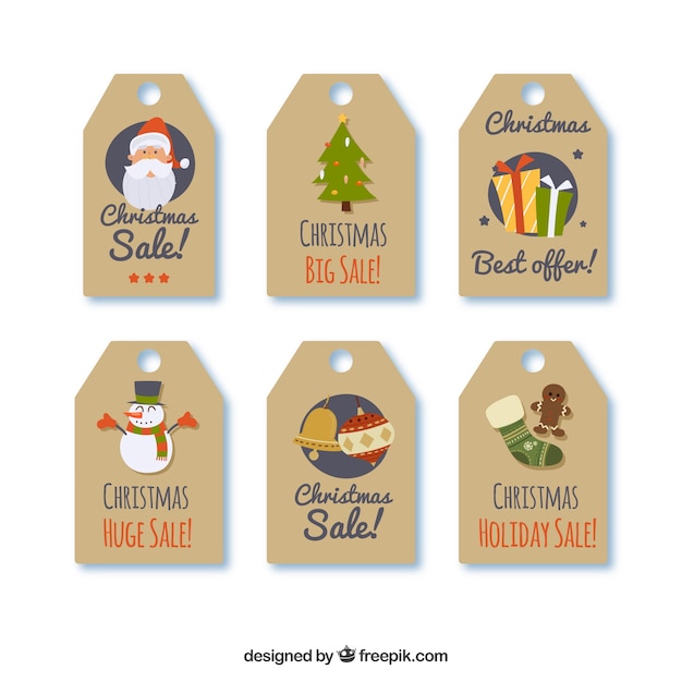 Free vector pack of christmas sales labels