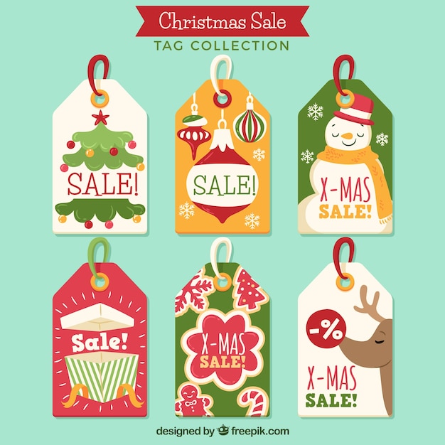 Free vector pack of christmas sales labels