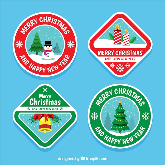 Free vector pack of christmas stickers