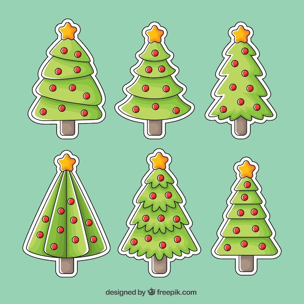 Pack of christmas tree stickers