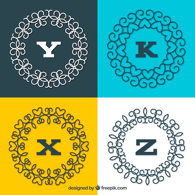 Free vector pack of circular monograms