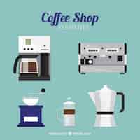 Free vector pack of coffee makers in flat design