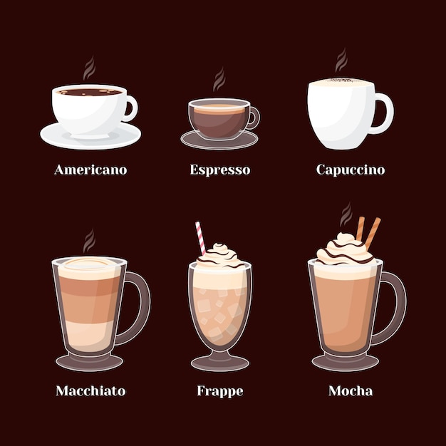 Pack of coffee types