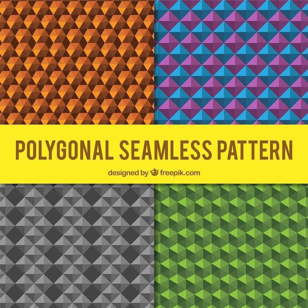 Pack of colored geometric shapes patterns 