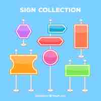 Free vector pack of colored signs in flat design