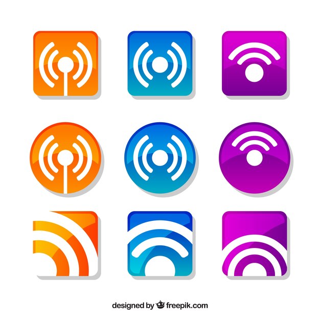 Pack of colored wifi stickers