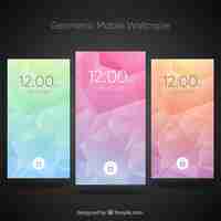 Free vector pack of colorful abstract wallpapers of mobile