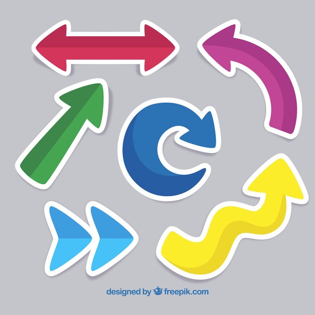 pack of colorful arrow stickers