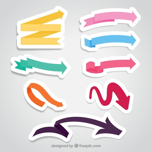 Pack of colorful arrow stickers