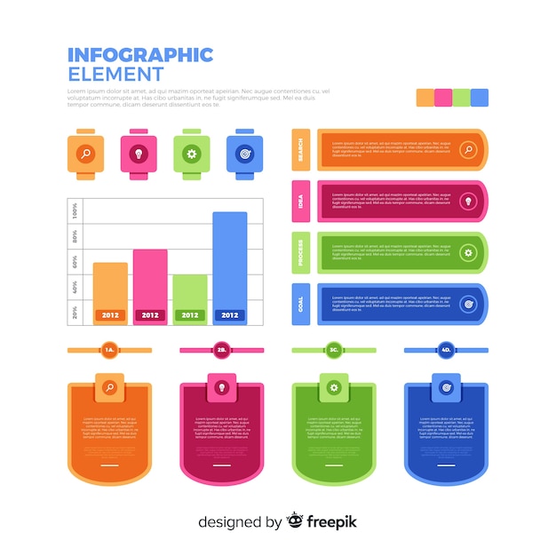 Confezione di elementi infographic colorati