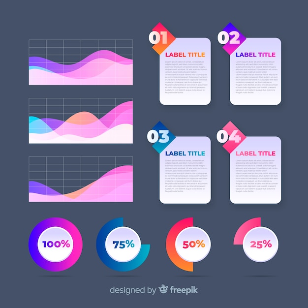 Pack of colorful infographic elements