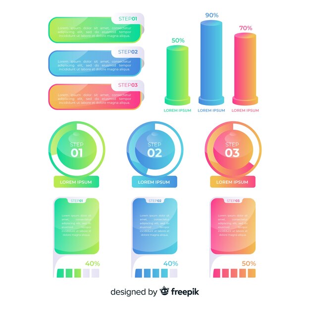 Pack of colorful infographic elements