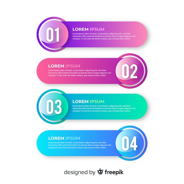 Pack of colorful infographic flat design