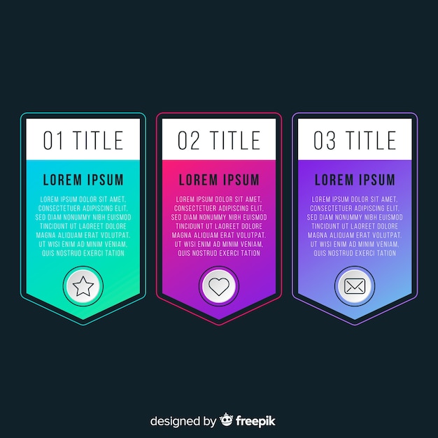 Pack of colorful infographic flat design