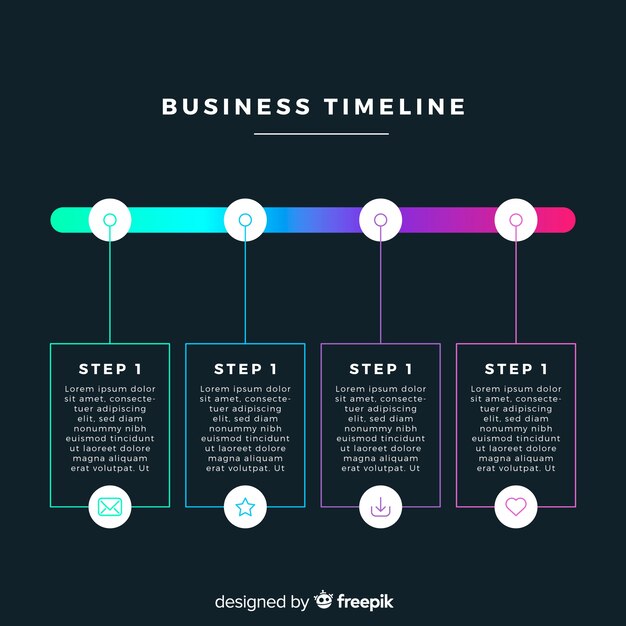 Pack of colorful infographic steps