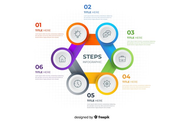 다채로운 infographic 단계 팩