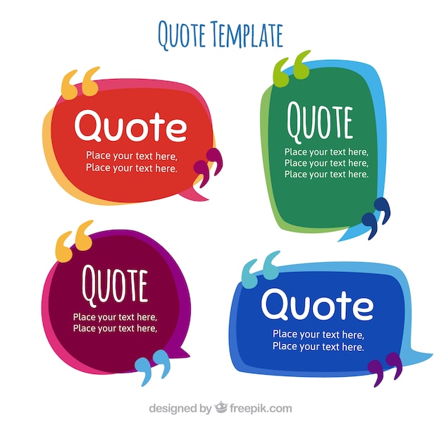 Pack of colorful quote templates