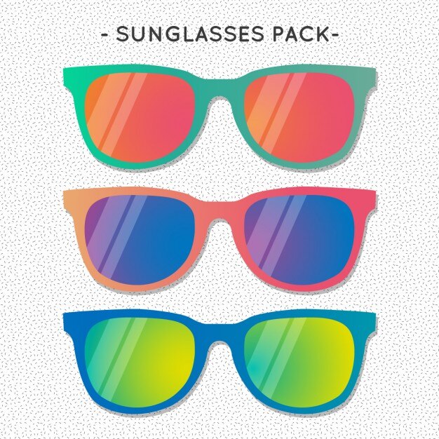 Pack of colorful sunglasses for summer