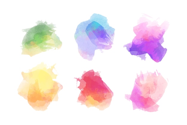 Pack of colorful watercolor stains