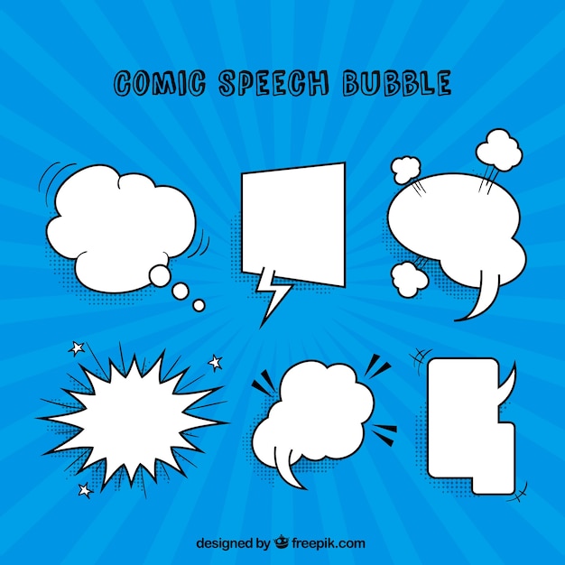 Pack of comic speech bubbles