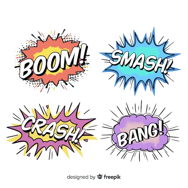 Free vector pack of comic speech bubbles