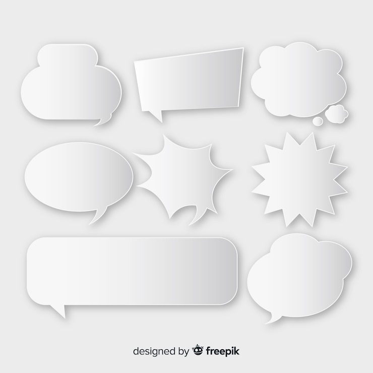 Free Vector pack of comic speech bubbles