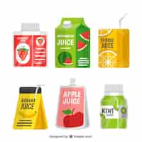 Free vector pack of containers with fruit juice