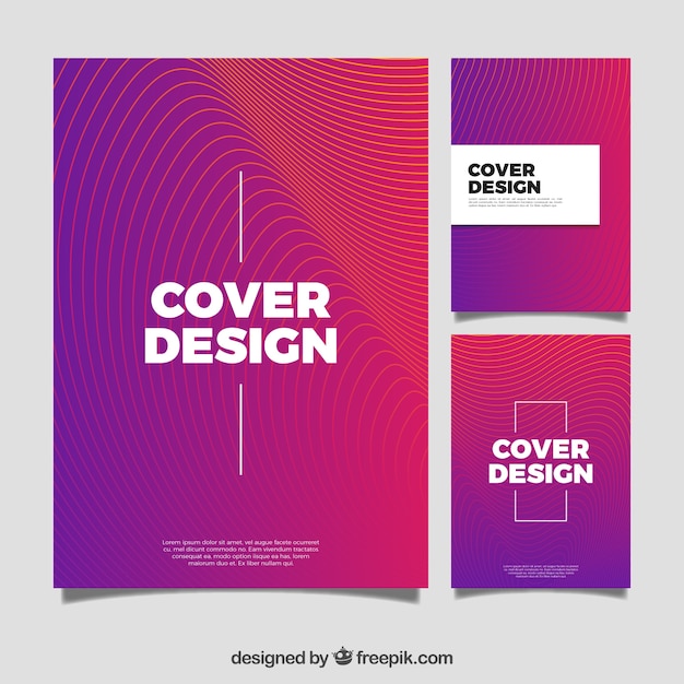 Pack of covers with abstract lines