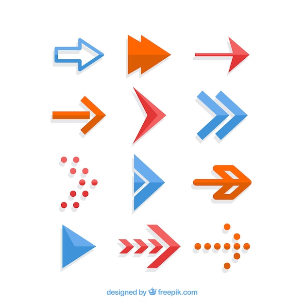 Пакет творческих стрелки в плоском дизайне