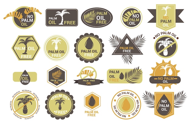 Free vector pack of creative palm oil badges