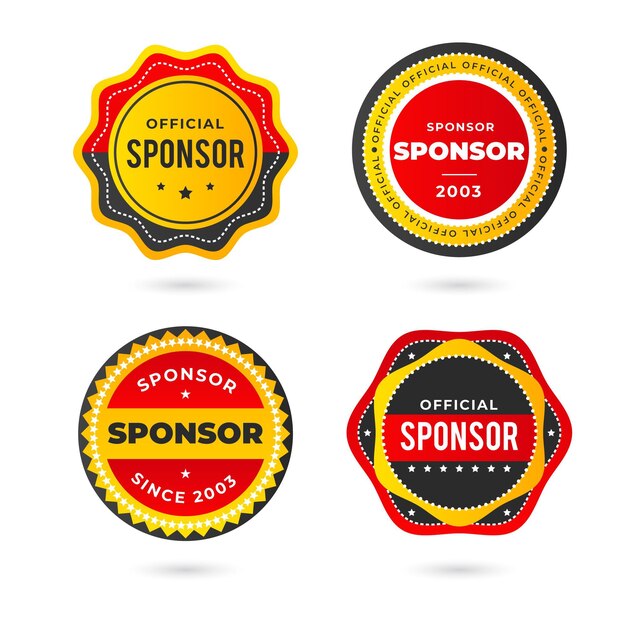 Pack of creative sponsoring stickers