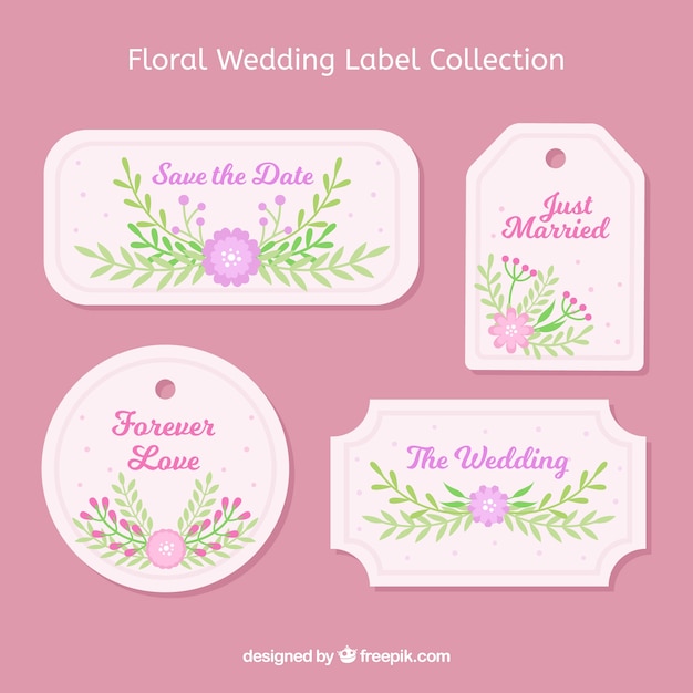 Free vector pack of creative wedding labels